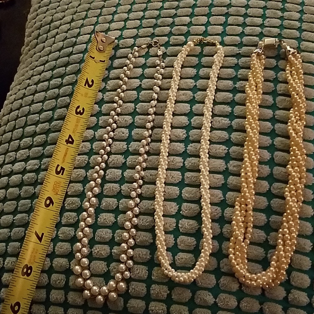 Three (3) vintage pearl necklaces